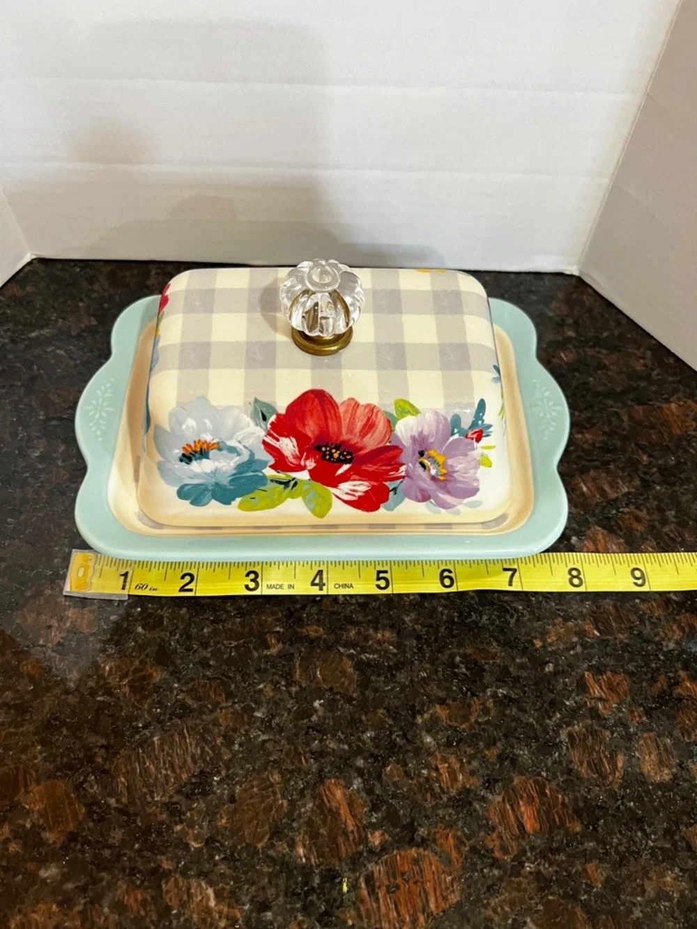 The Pioneer Women Sweet Romance Ceramic Double Stick Butter Dish Floral Ceramic